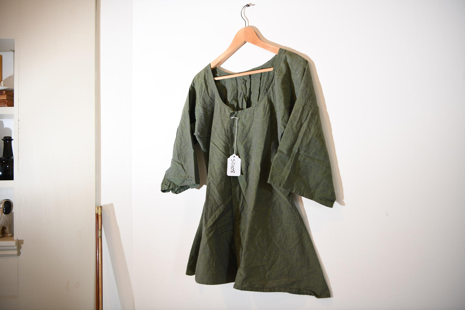 Green Cotton Short Gown | SD108