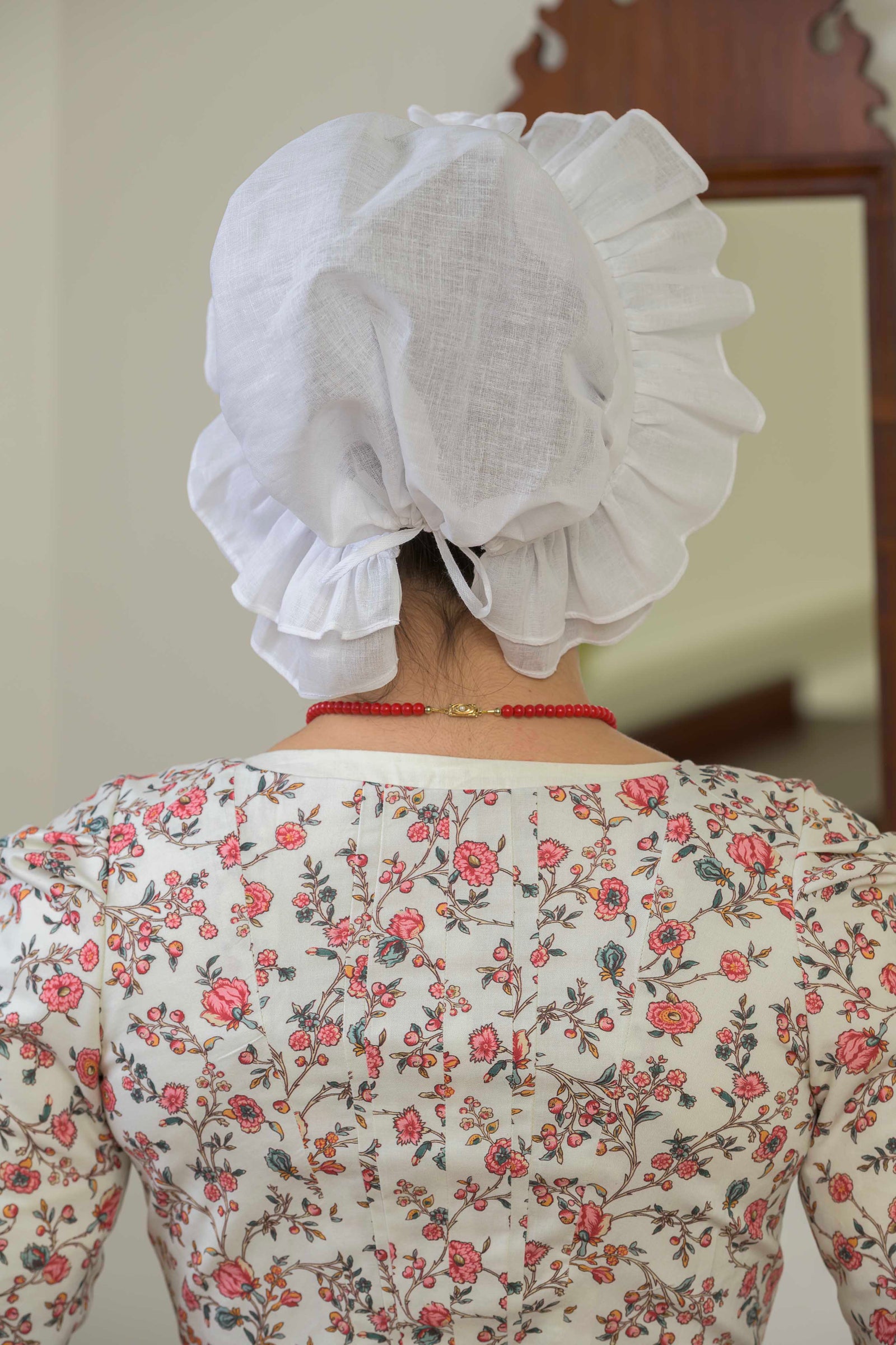 Stacked Ruffle Linen Organdy Cap