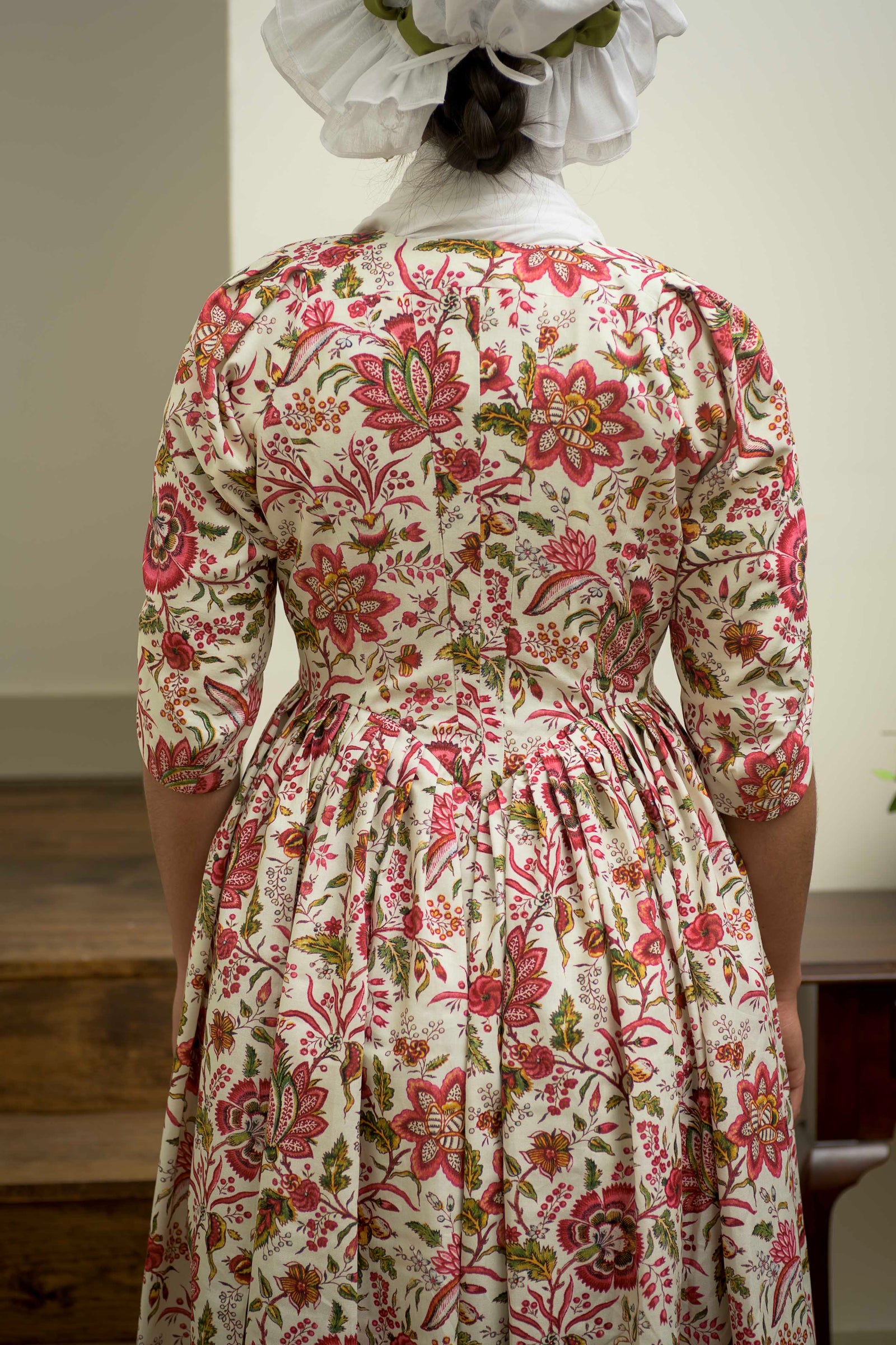 Pieced Back Italian Gown | Red Exotic | 1770 - 1785