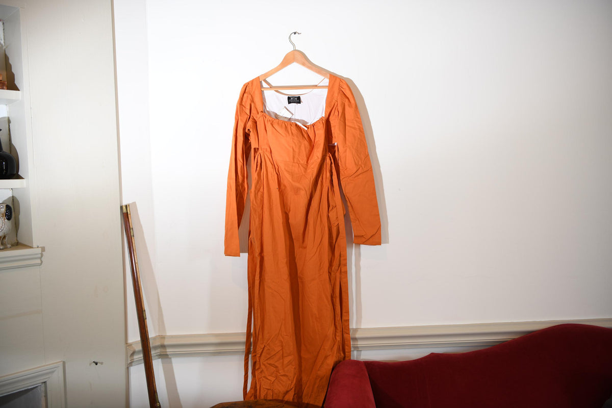 Long Sleeve Cotton Regency Gown Orange - 32 | SD114