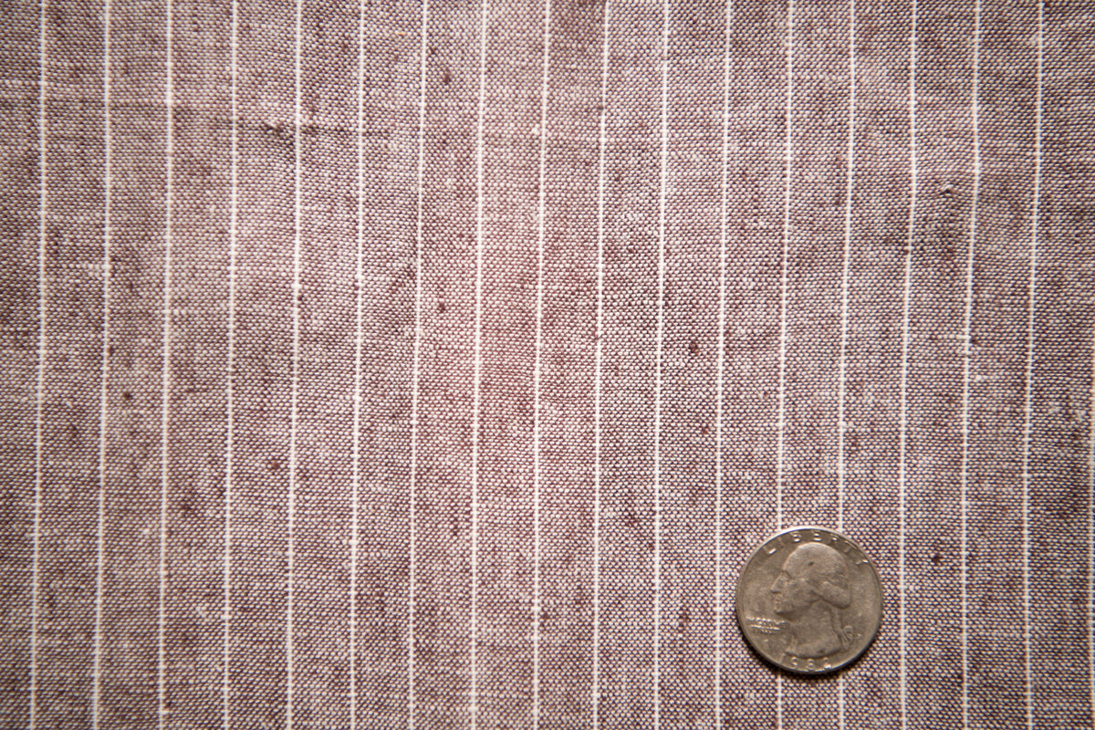 Woven Brown Striped Linen