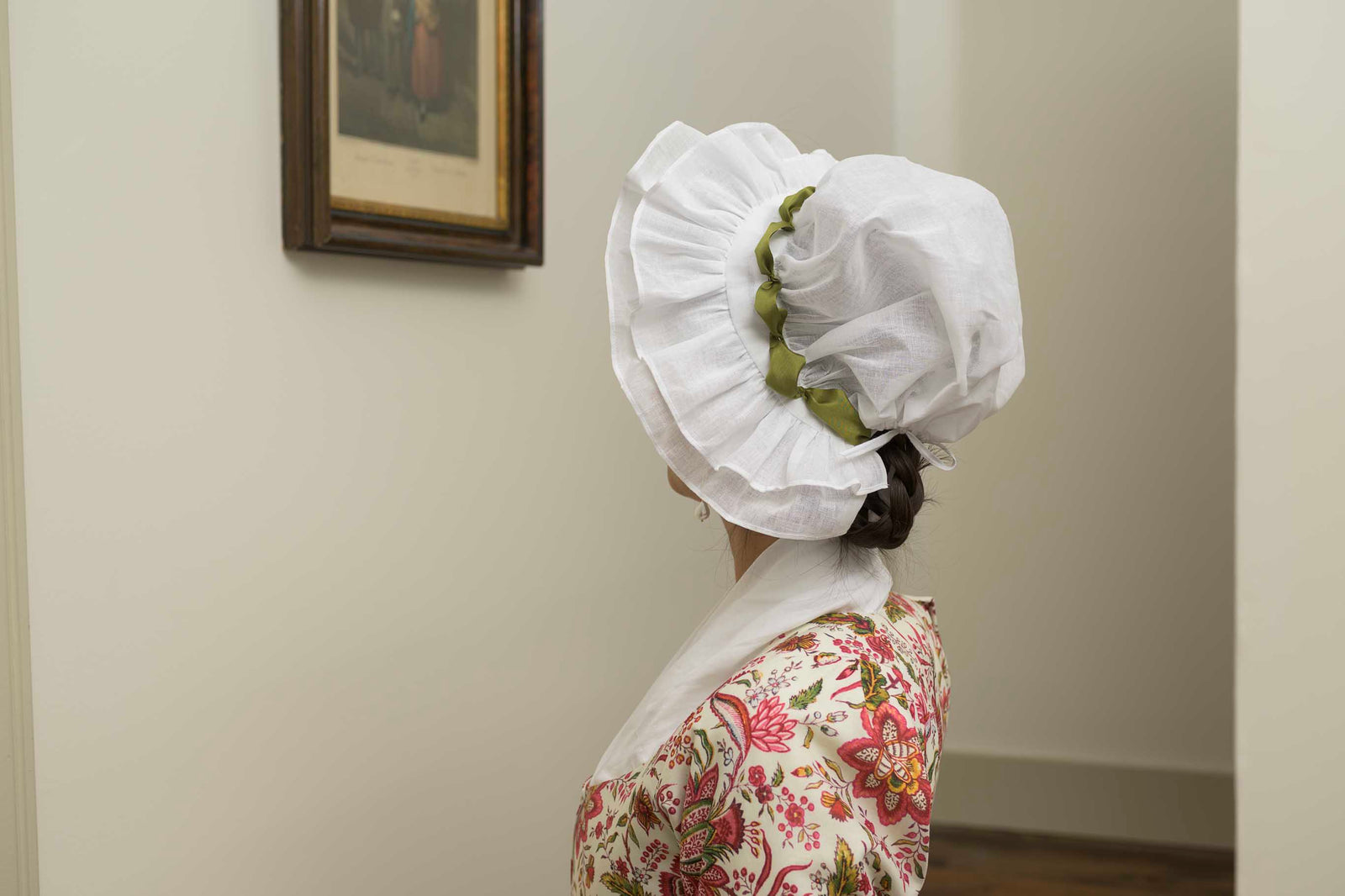 Stacked Ruffle Linen Organdy Cap