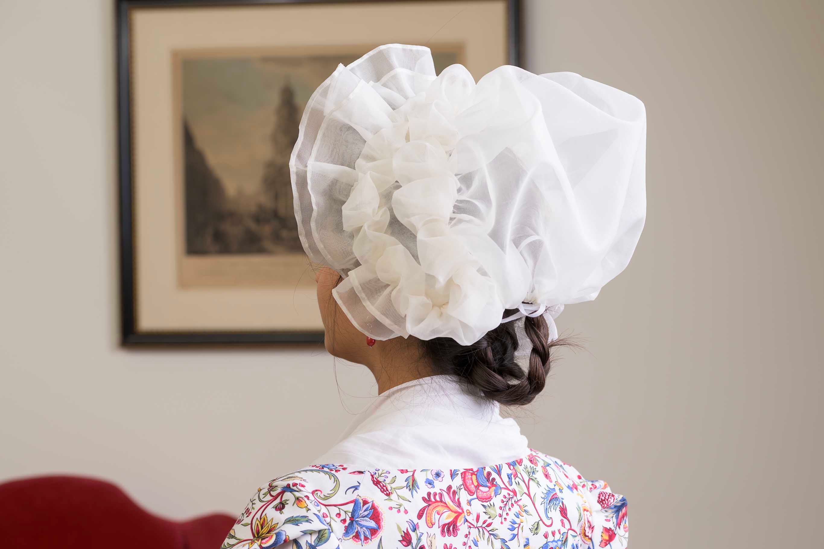 Historial Ruffle Trim Ruffled Organza Cap - Samson Historical