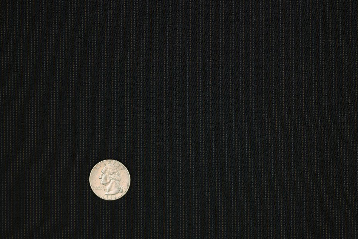 Charcoal Micro Stripe Wool Suiting