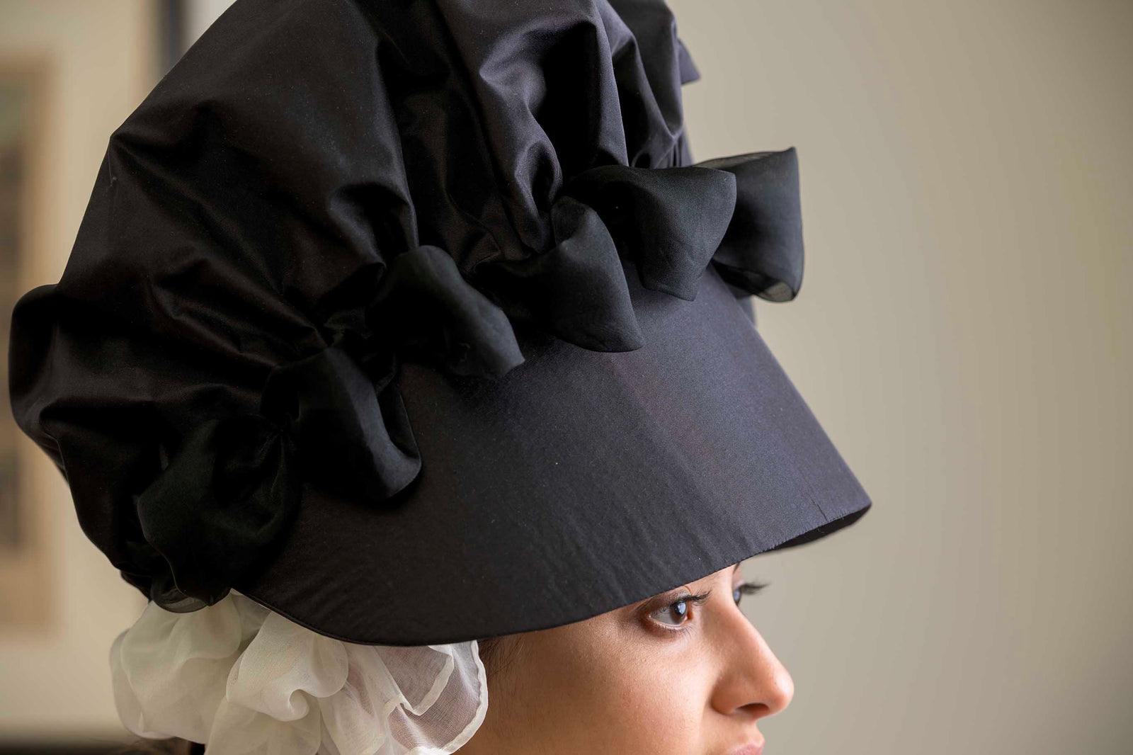 Trimmed Silk Bonnet