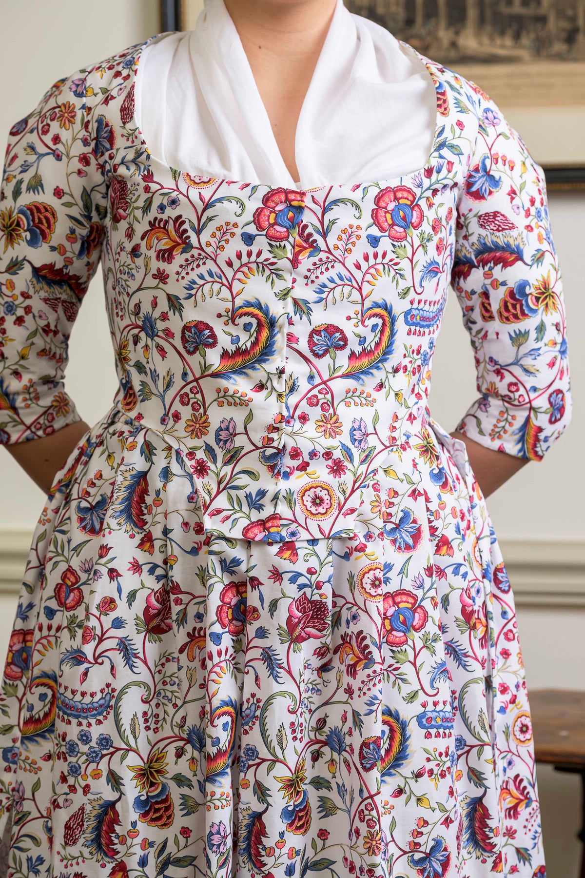Square Front Italian Gown | India Garden | 1770 - 1790
