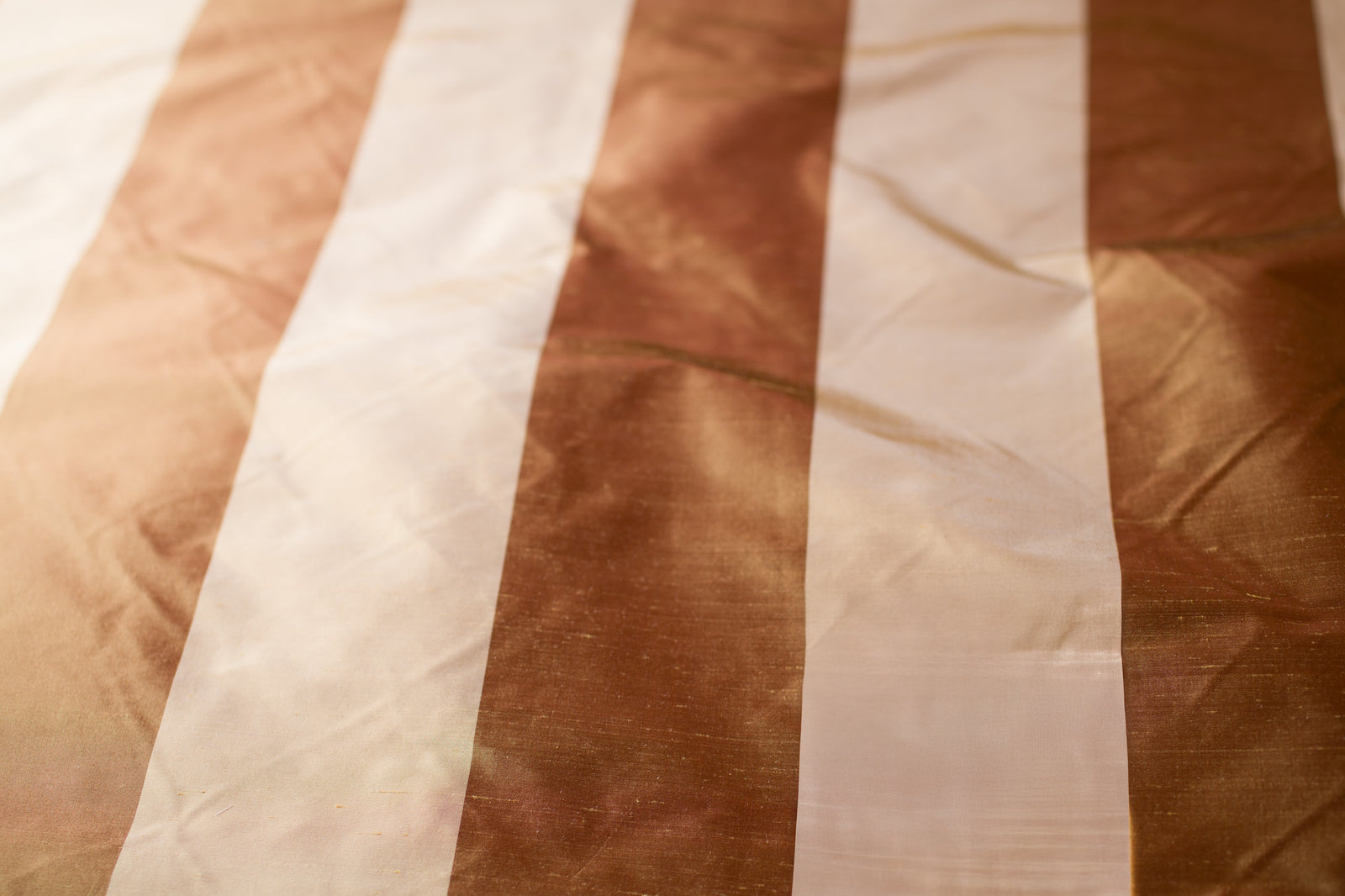 Gold on Gold Wide Stripe Silk Shantung
