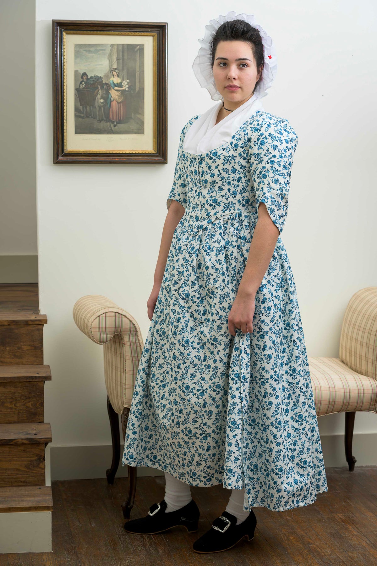 Pieced Back Italian Gown | Hamilton Blue | 1770 - 1785