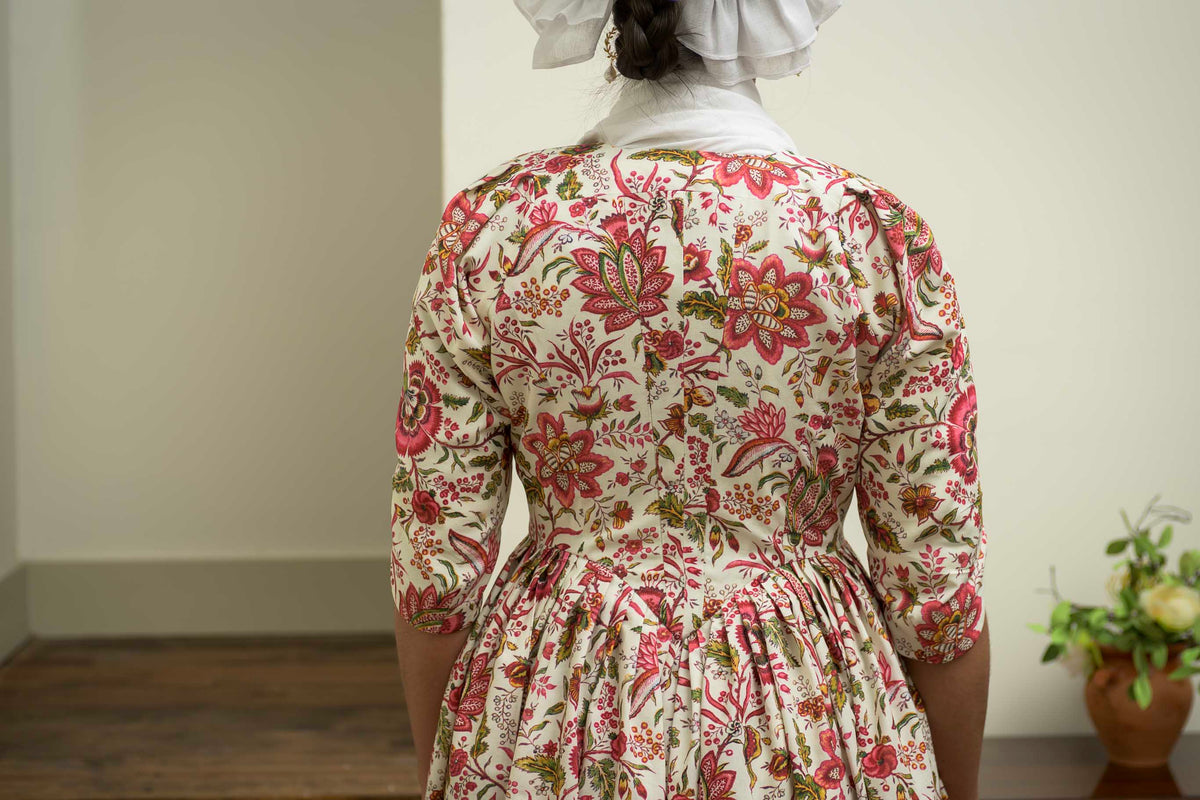 Pieced Back Italian Gown | Red Exotic | 1770 - 1785