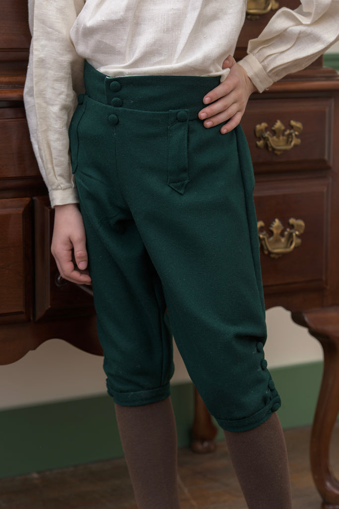 Boys Breeches | Green Wool