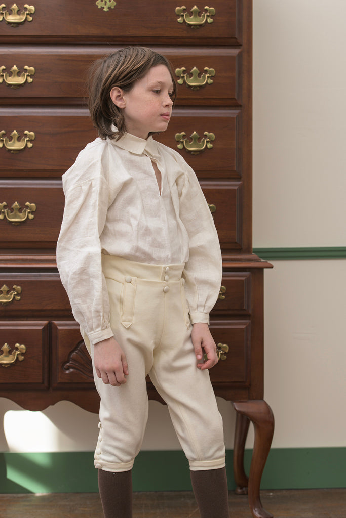 Boys Breeches | White Wool