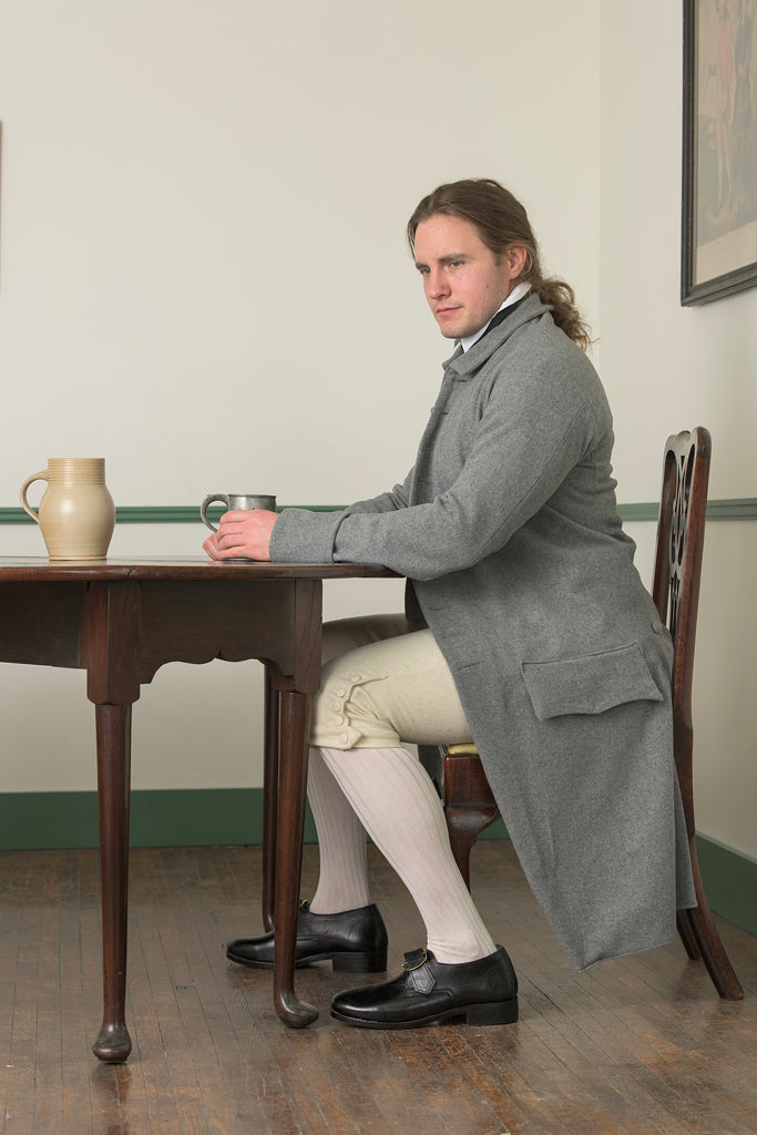 1770&#39;s Woolen Frock Coat - Falling Collar | Gray