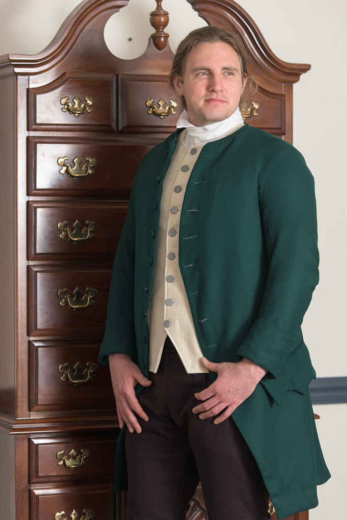 1770 s Woolen Frock Coat Short Collar Green Samson Historical