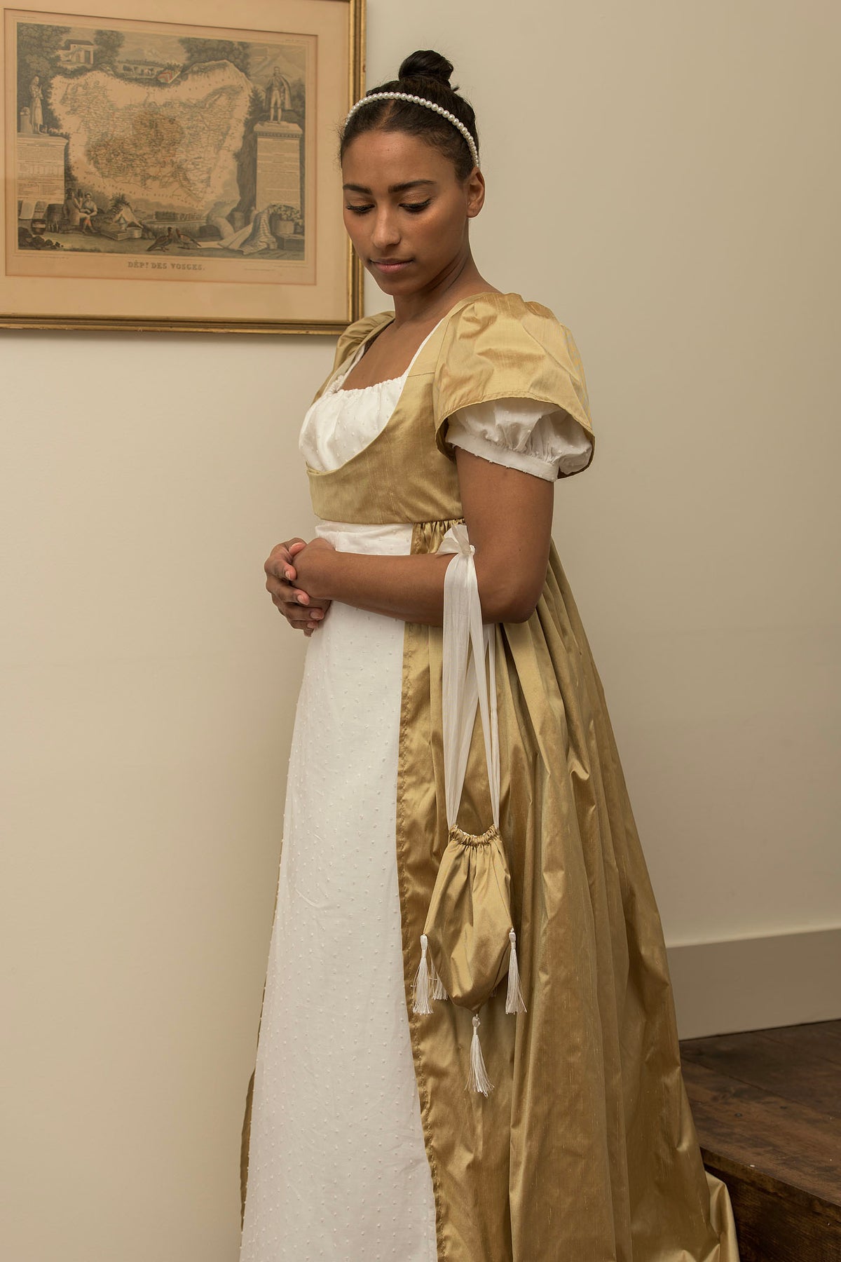 Silk Open Robe | Gold