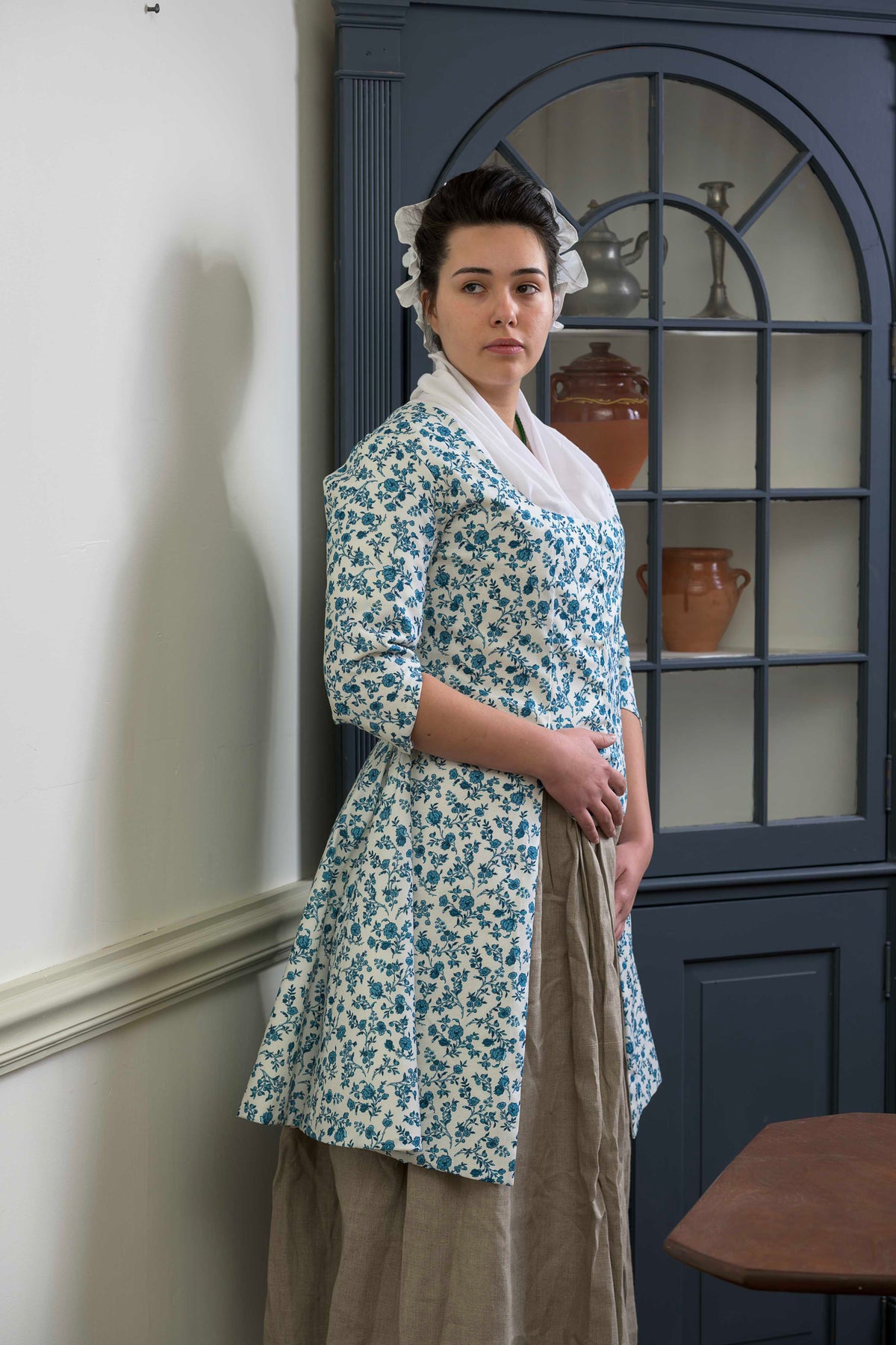 Shaped Caraco | Hamilton Blue | 1775 - 1785