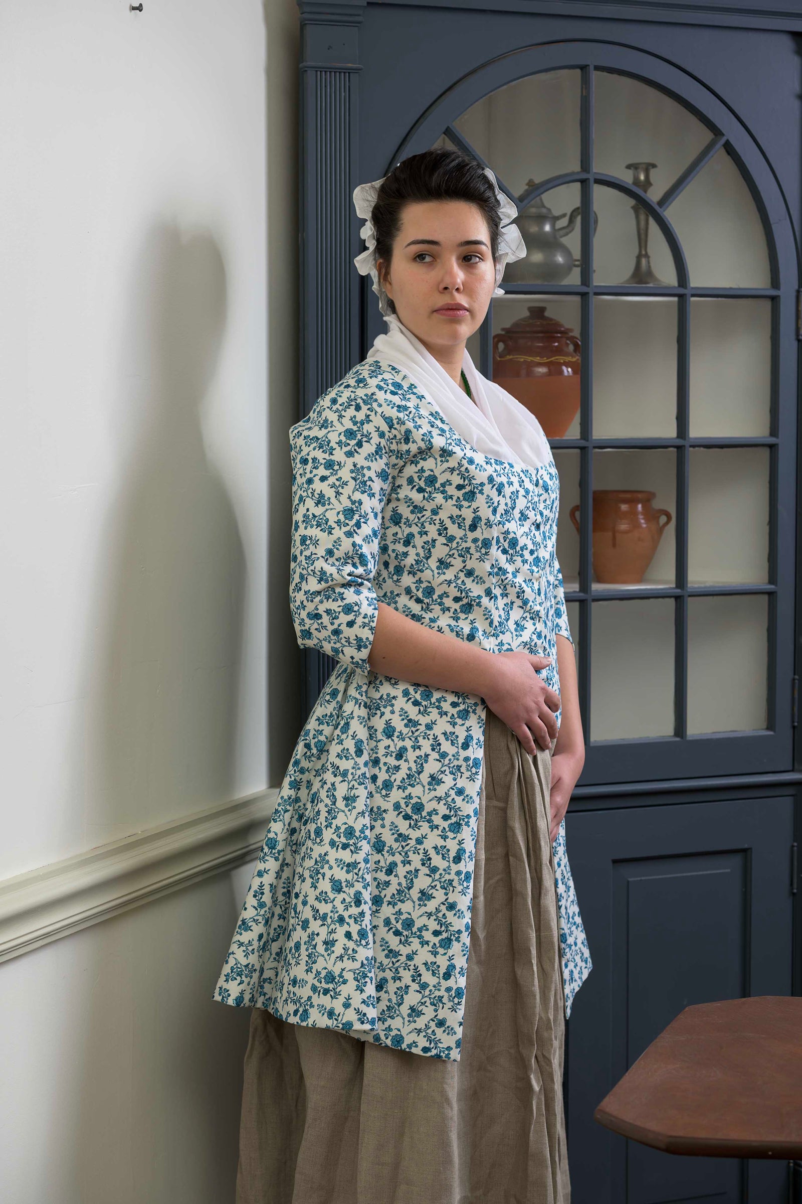 Shaped Caraco | Hamilton Blue | 1775 - 1785