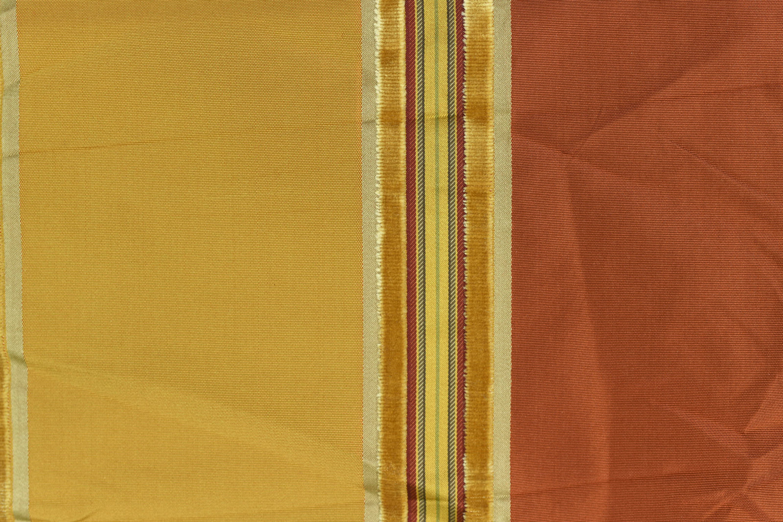 Tuscan Velvet Stripe Silk Taffeta