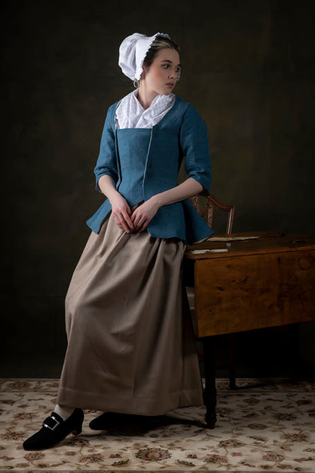 18th Century Women's Jacket by Samson Historical - Blue Linen Provincial