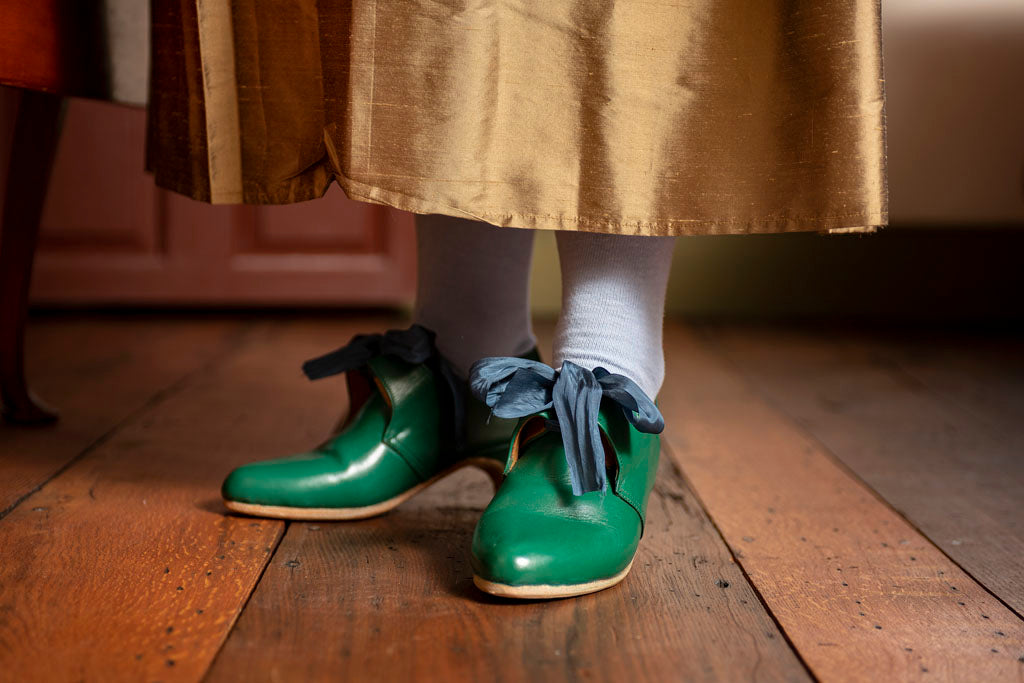 18th Century Buckle Shoes - Dido Belle&#39;s Green Leather Shoes