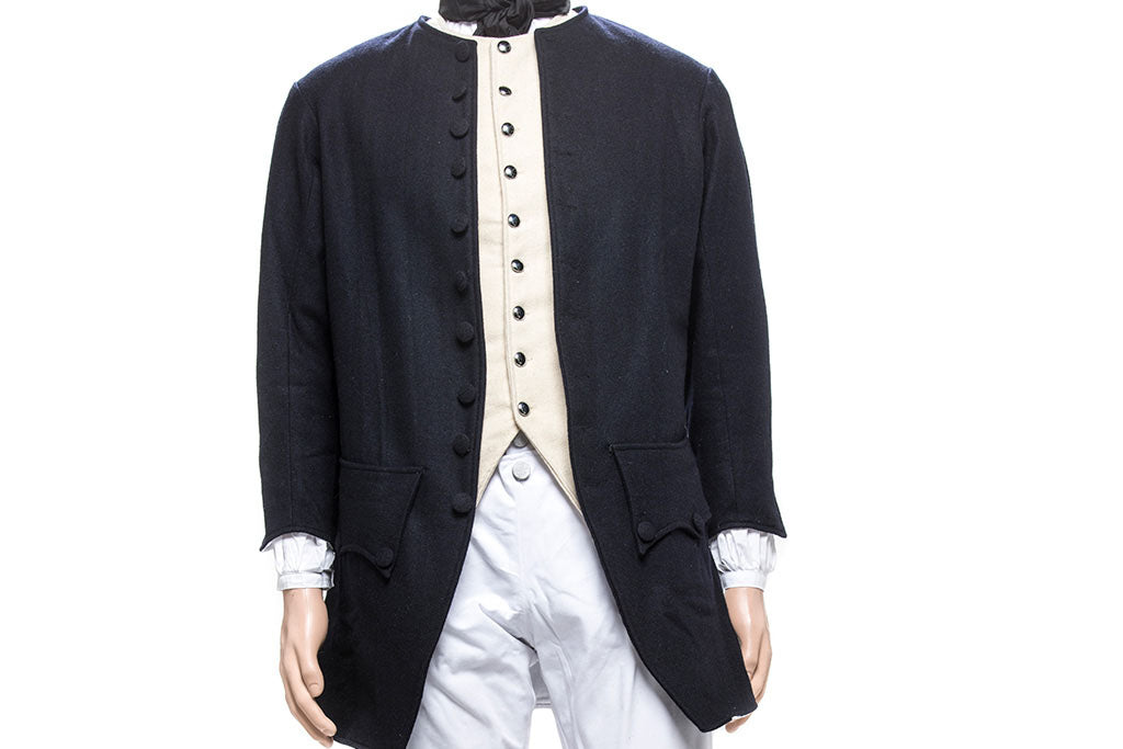 Navy Blue 1770's Wool Civilian Coat from Samson Historical