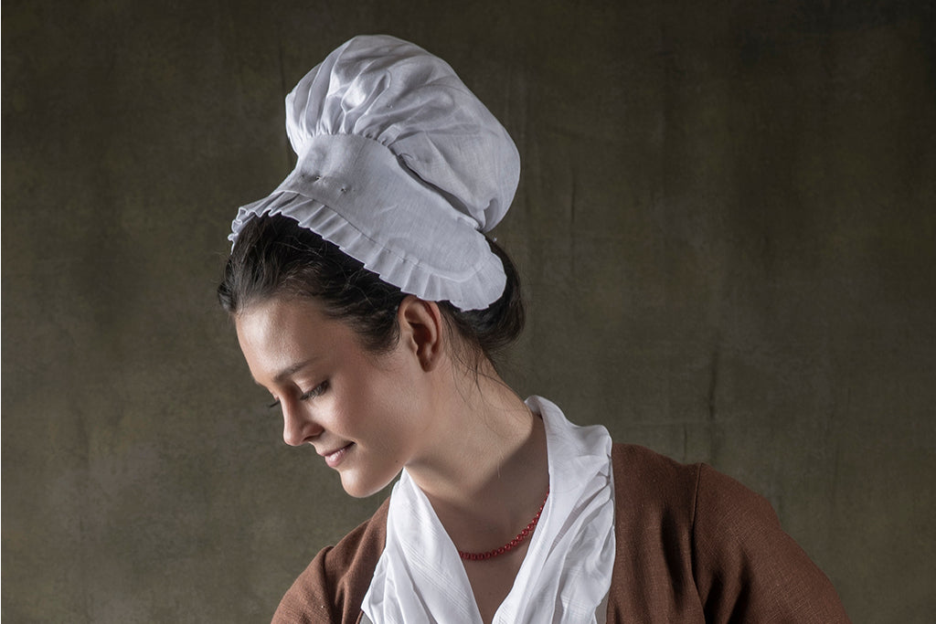 18th Century Pleated Linen Cap from Samson Historical