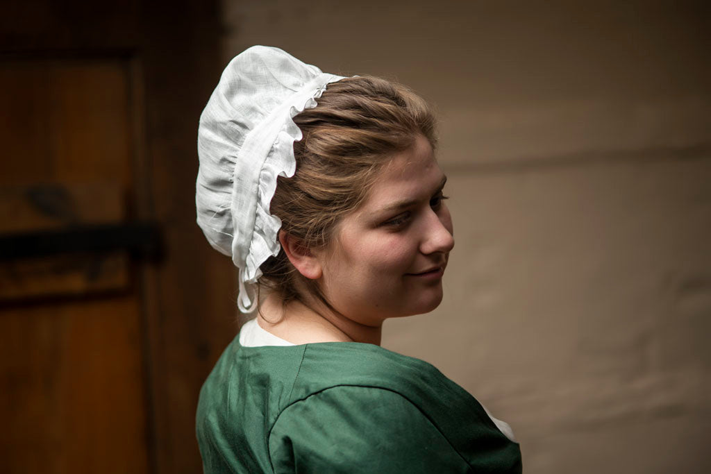 18th Century Ruffled Linen Cap from Samson Historical