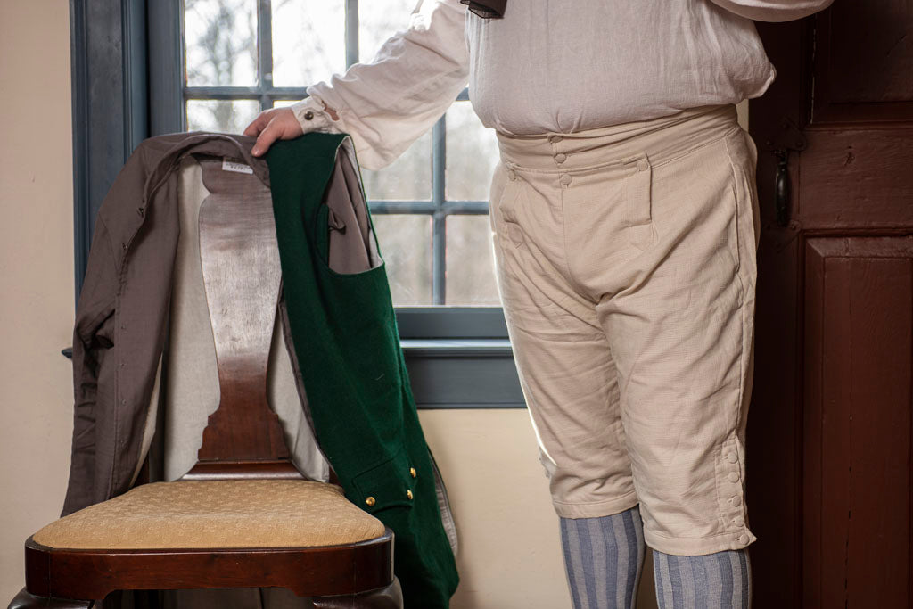 18th Century White Linen Breeches from Samson Historical.