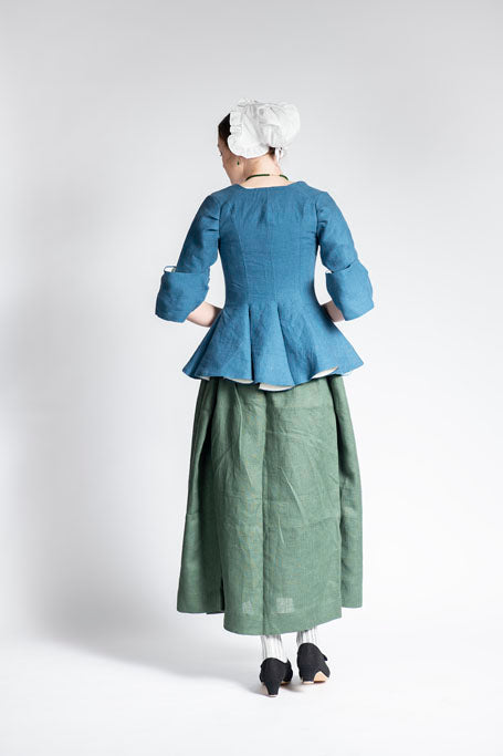 18th Century Women's Jacket from Samson Historical - Blue Linen Fetching