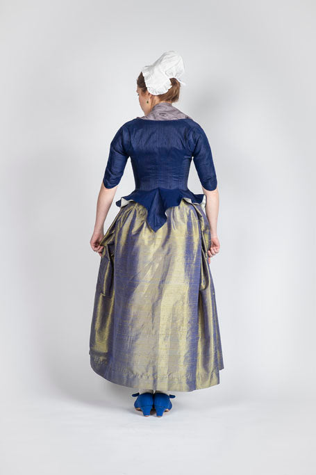 18th Century Women&#39;s Jacket from Samson Historical - Blue Silk Perky