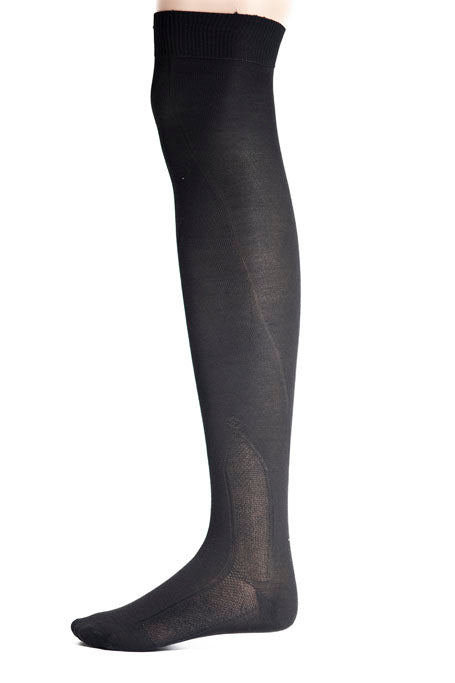 Clocked Silk Stockings in black