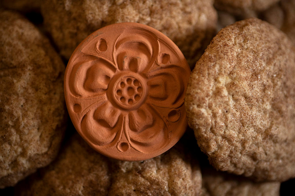 18th Century Redware Cookie Keeper - Flower