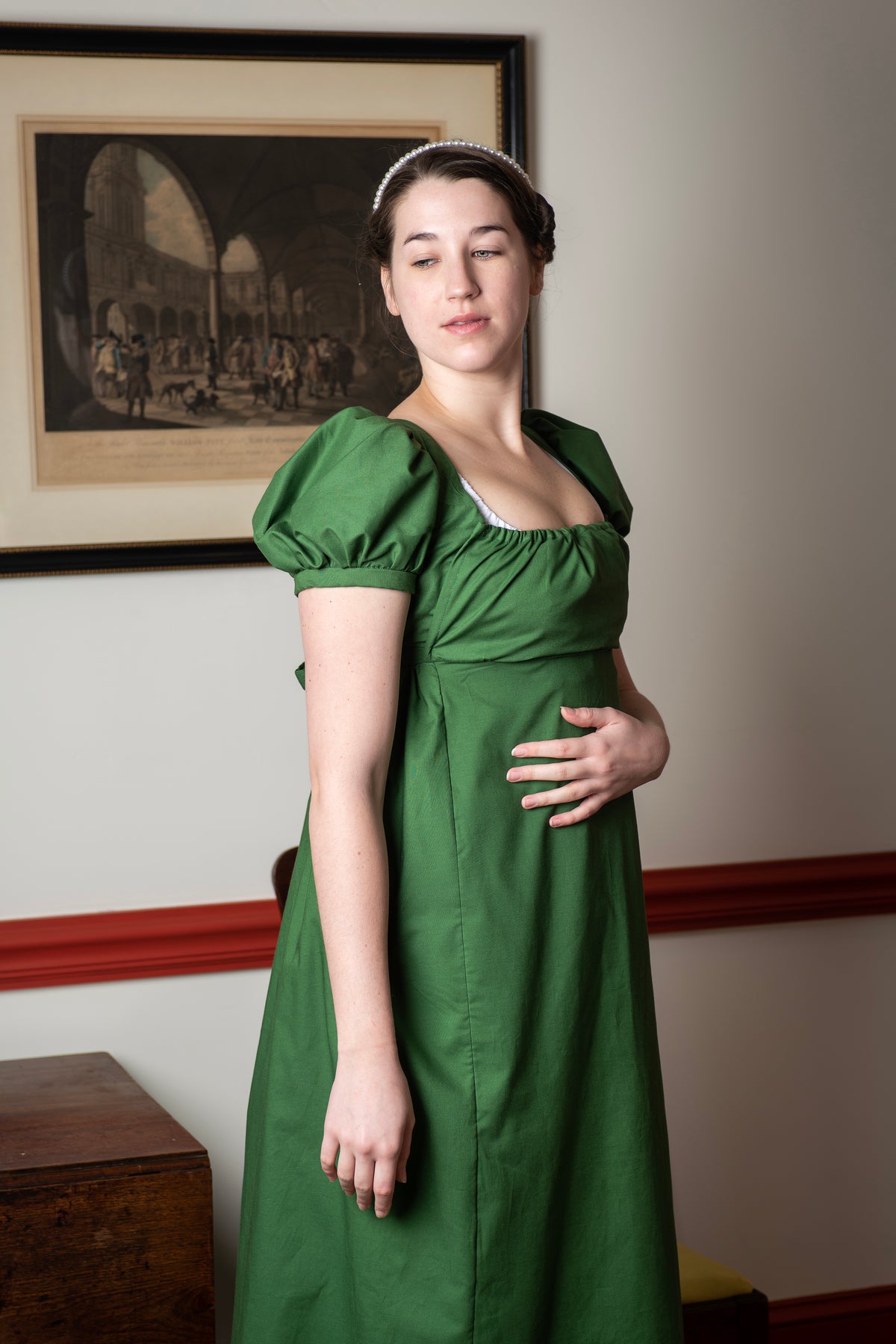 Emerald Green Short Sleeve | Regency Gown