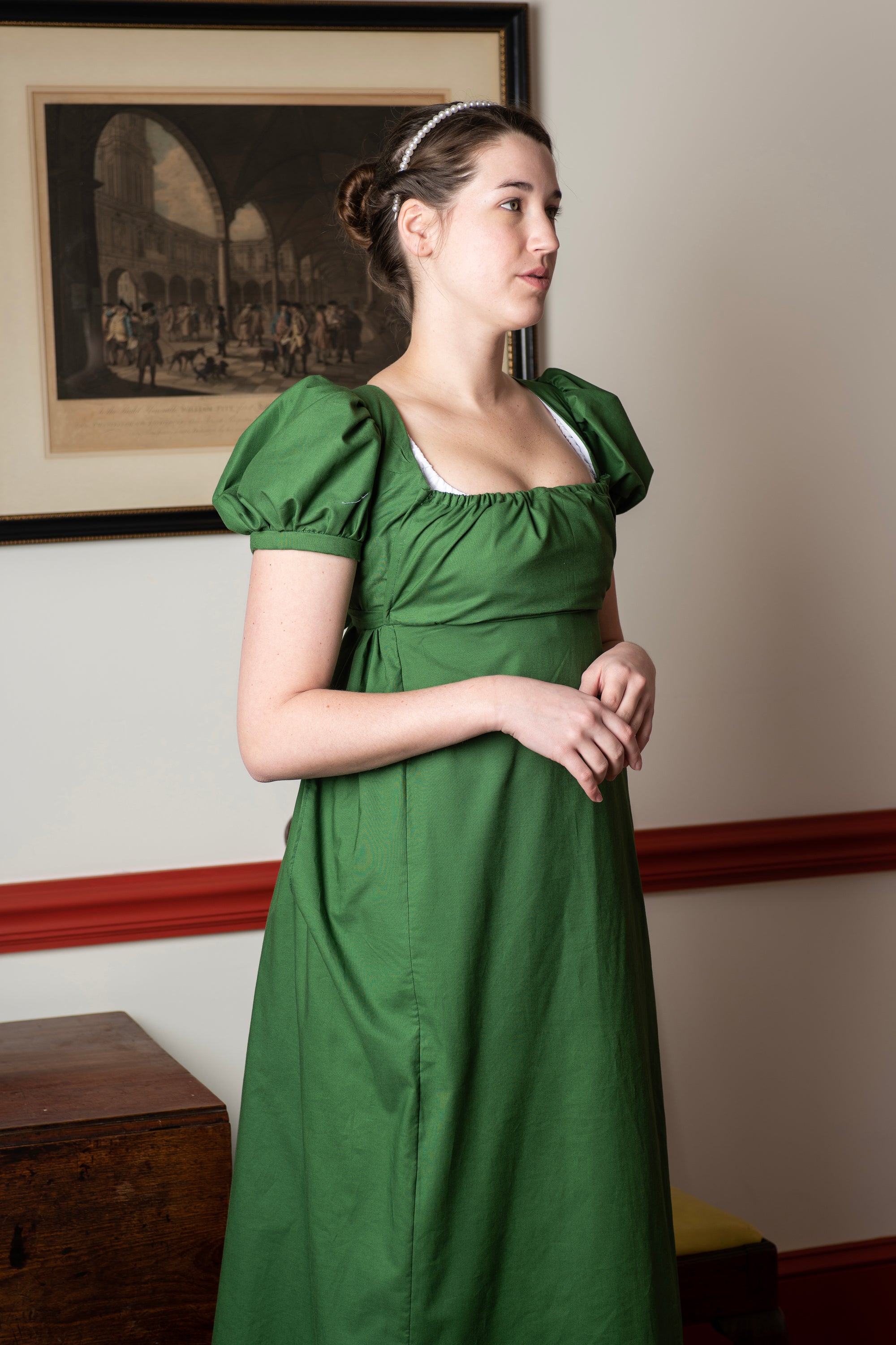 Emerald Green Short Sleeve | Regency Gown