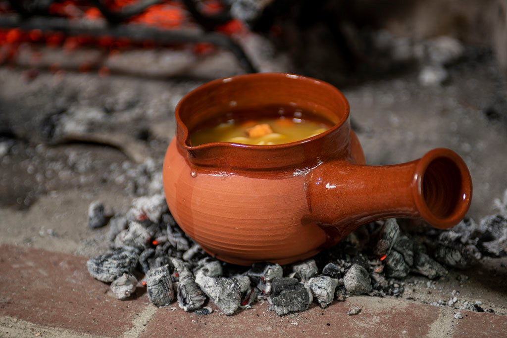 18th Century French Pipkin Reproduction - Handmade Redware Pottery 