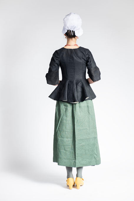 18th Century Women&#39;s Jacket from Samson Historical - Black Linen Fetching