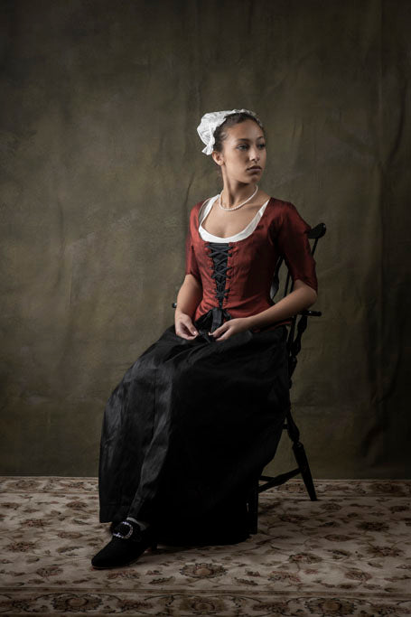 18th Century Women's Jacket from Samson Historical - Red Silk Perky