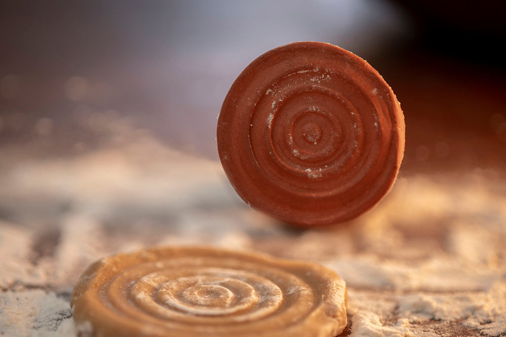 18th Century Redware Cookie Press - Bullseye