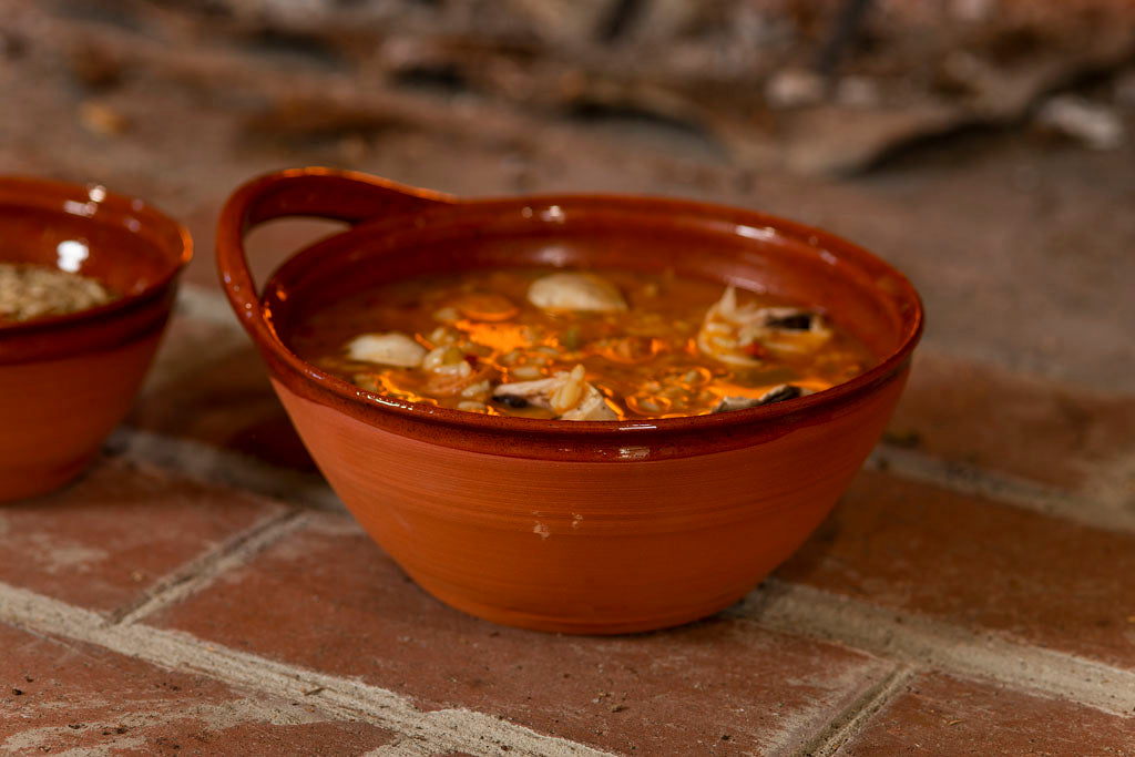 18th Century Reproduction Redware Porringer from Samson Historical