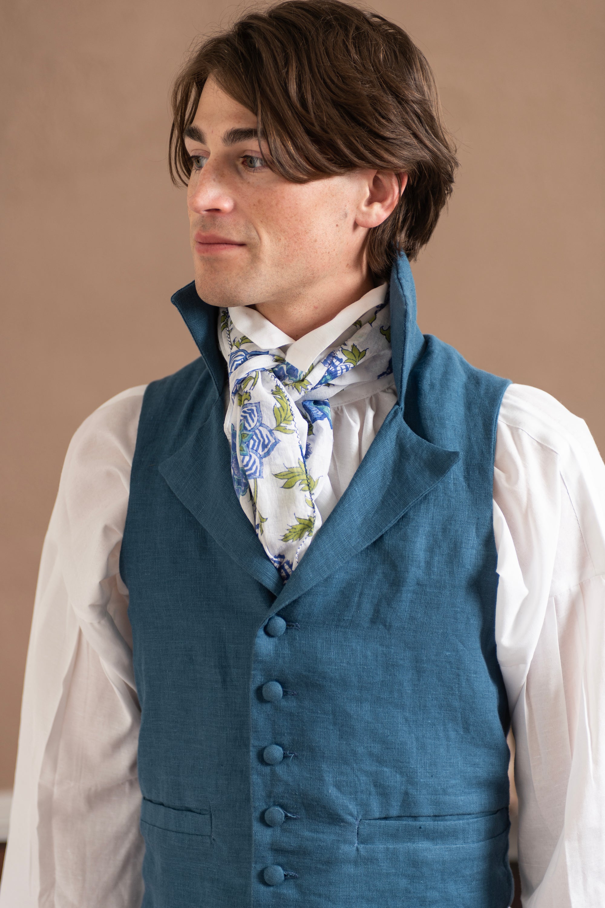 Regency Linen Waistcoat | Single Breasted