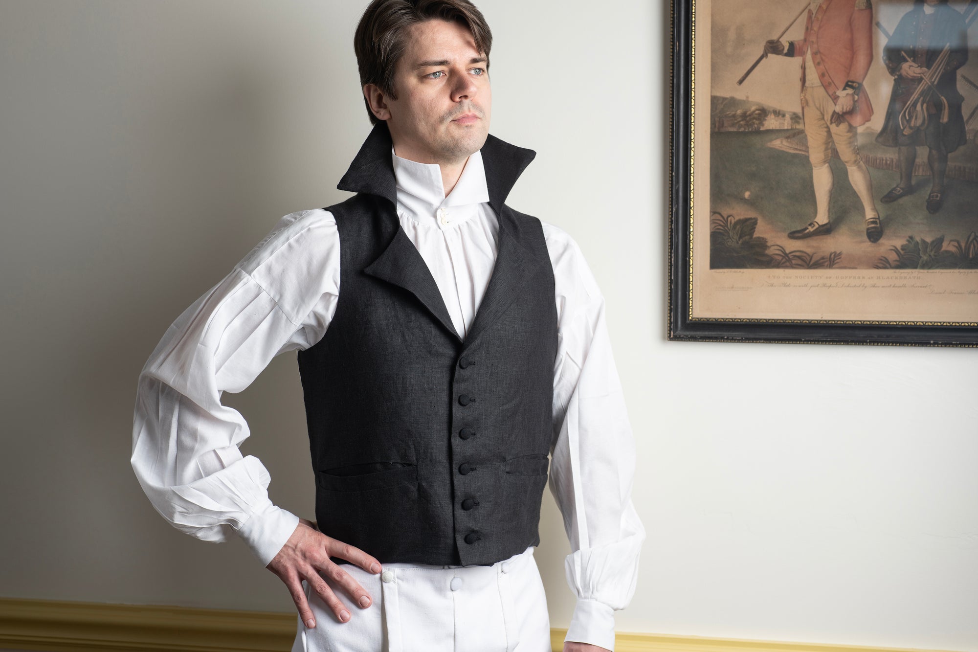 Regency Linen Waistcoat | Single Breasted