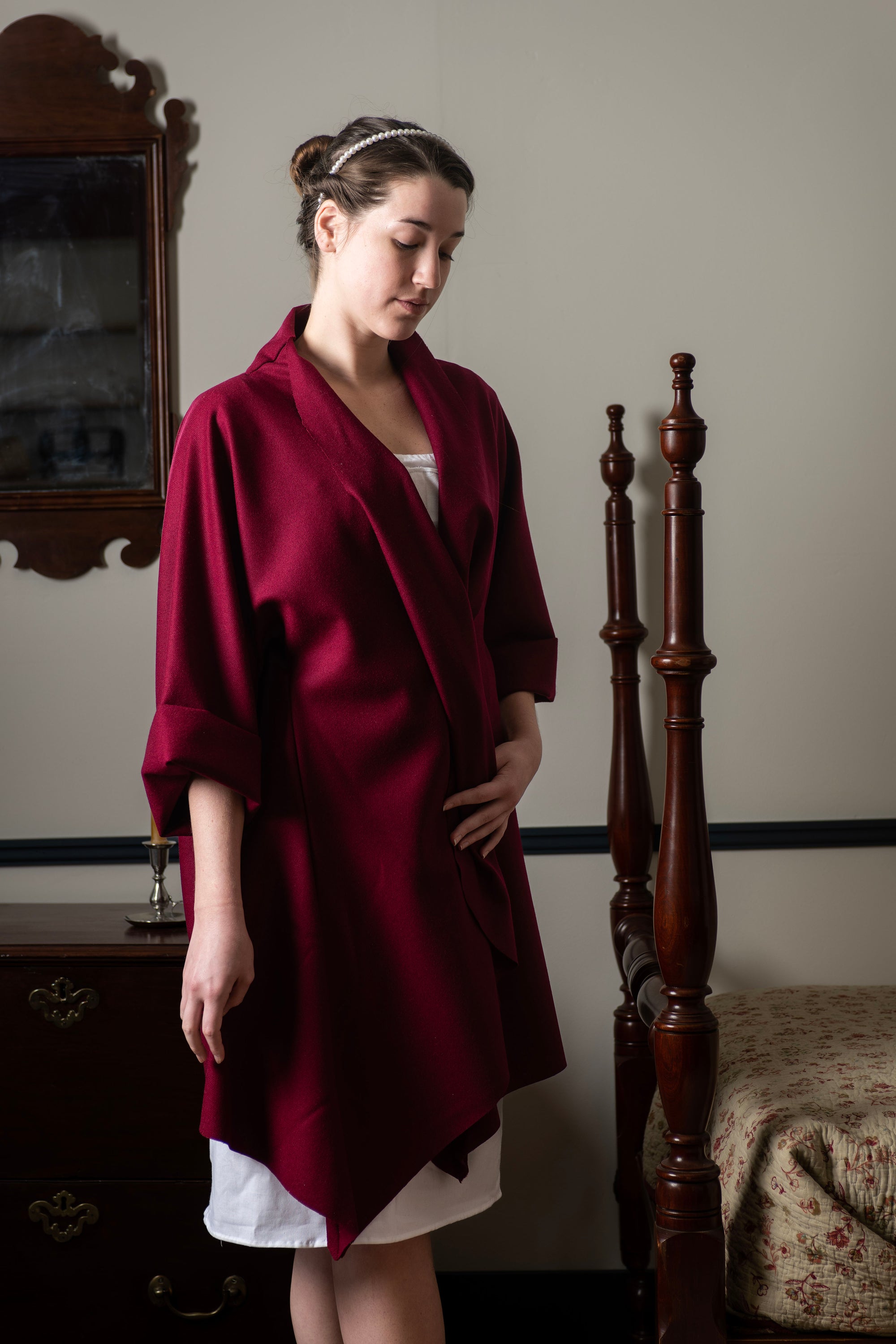 Wool Bedgown - Maroon