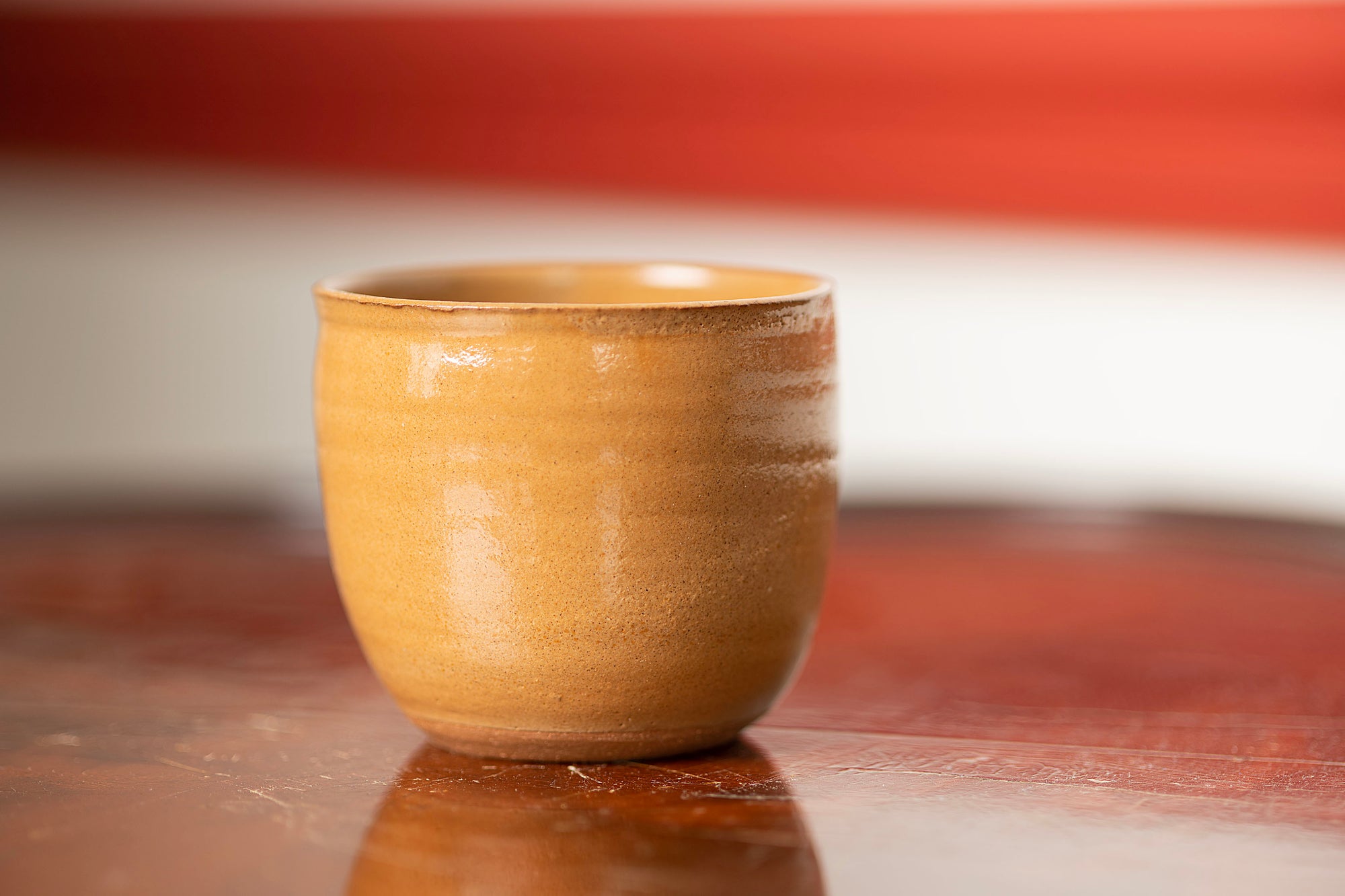 Yellow Stoneware Tea Cup