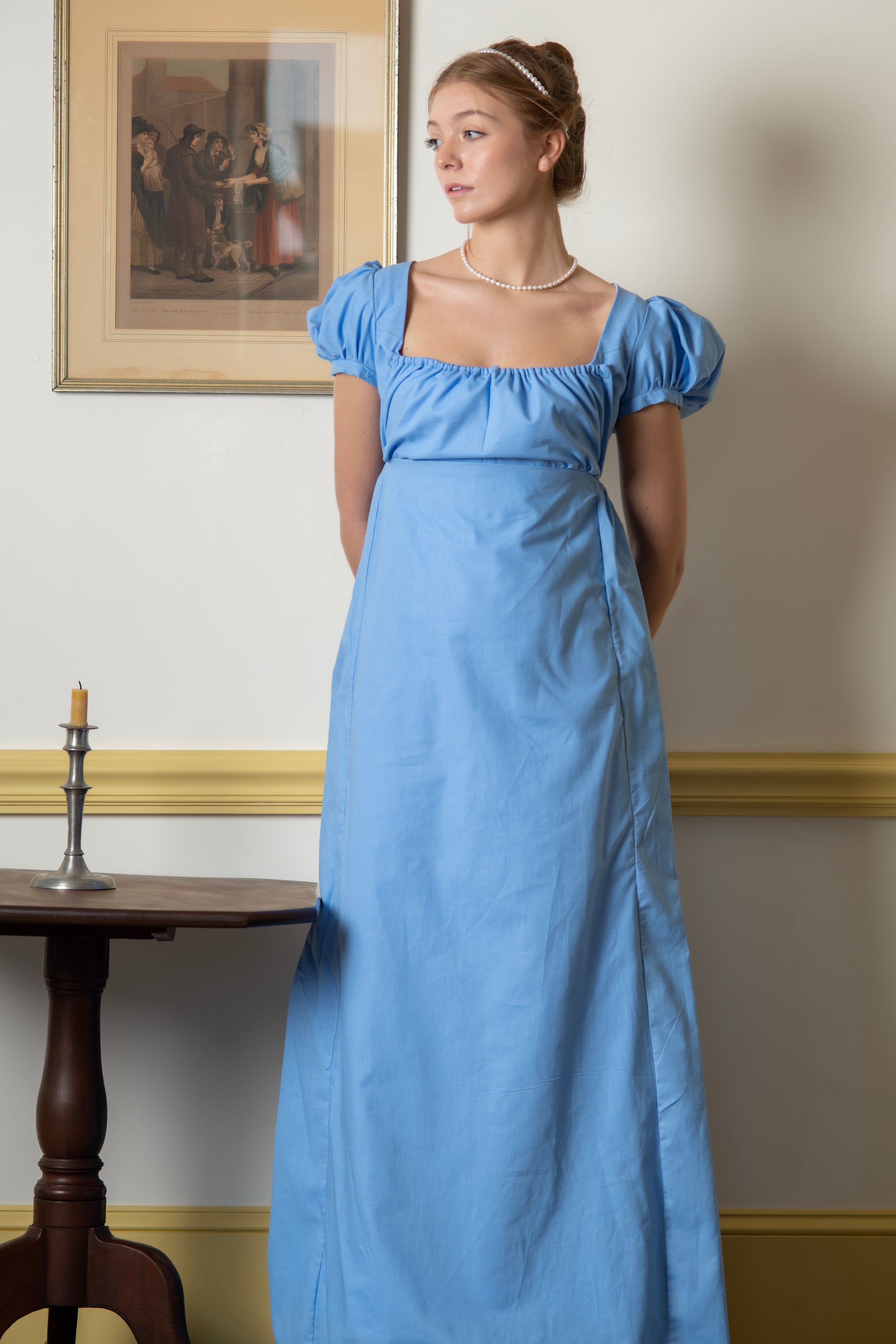 Manches courtes bleu clair | Robe Régence