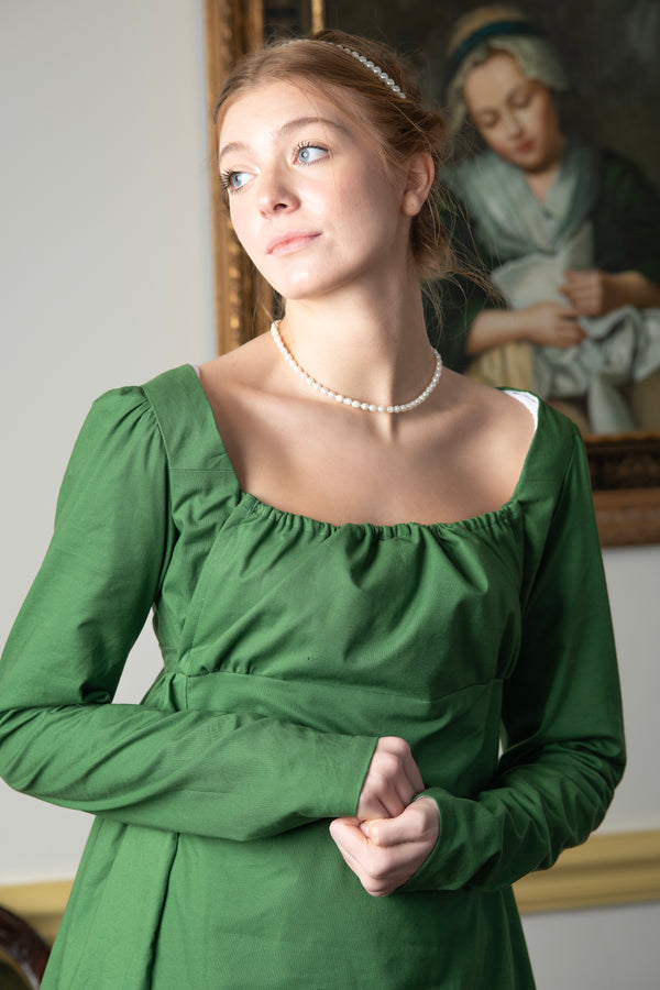 Emerald Green Long Sleeve | Regency Gown - Samson Historical