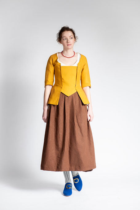 18th Century Women's Jacket from Samson Historical - Yellow Linen Provincial