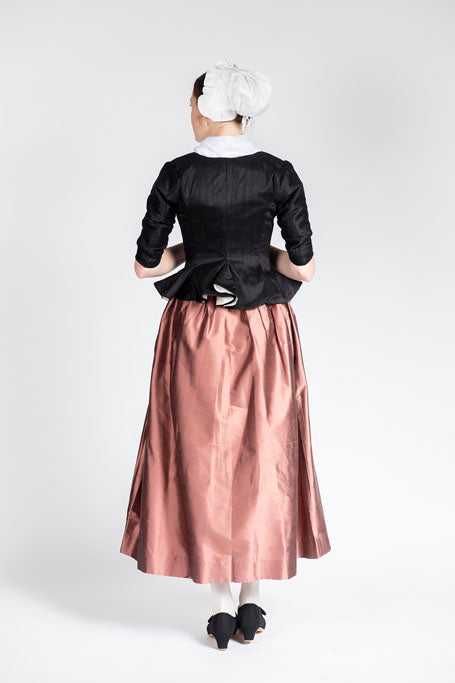 18th Century Women&#39;s Jacket from Samson Historical - Black Silk Fanfare
