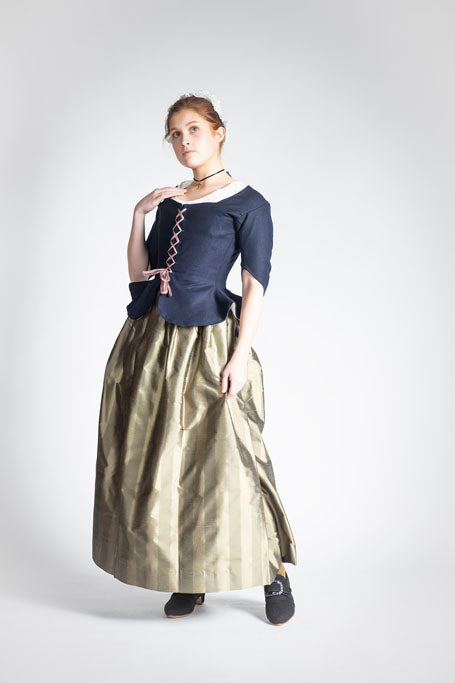 18th Century Women&#39;s Jacket from Samson Historical - Navy Wool Fanfare