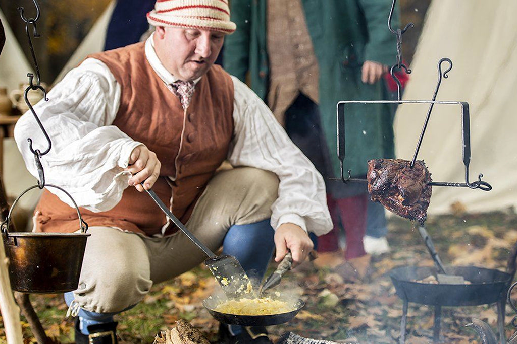 Forged Folding Skillet for Open Fire Cooking