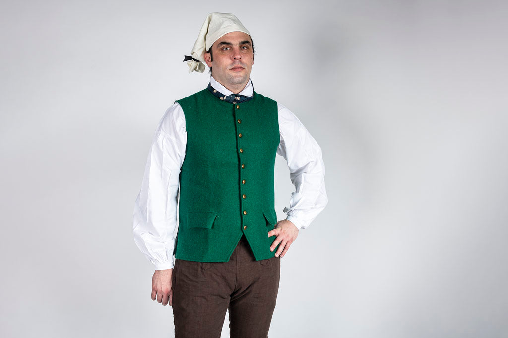 Green 1770&#39;s Waistcoat appropriate for Revolutionary War Era Reenacting.