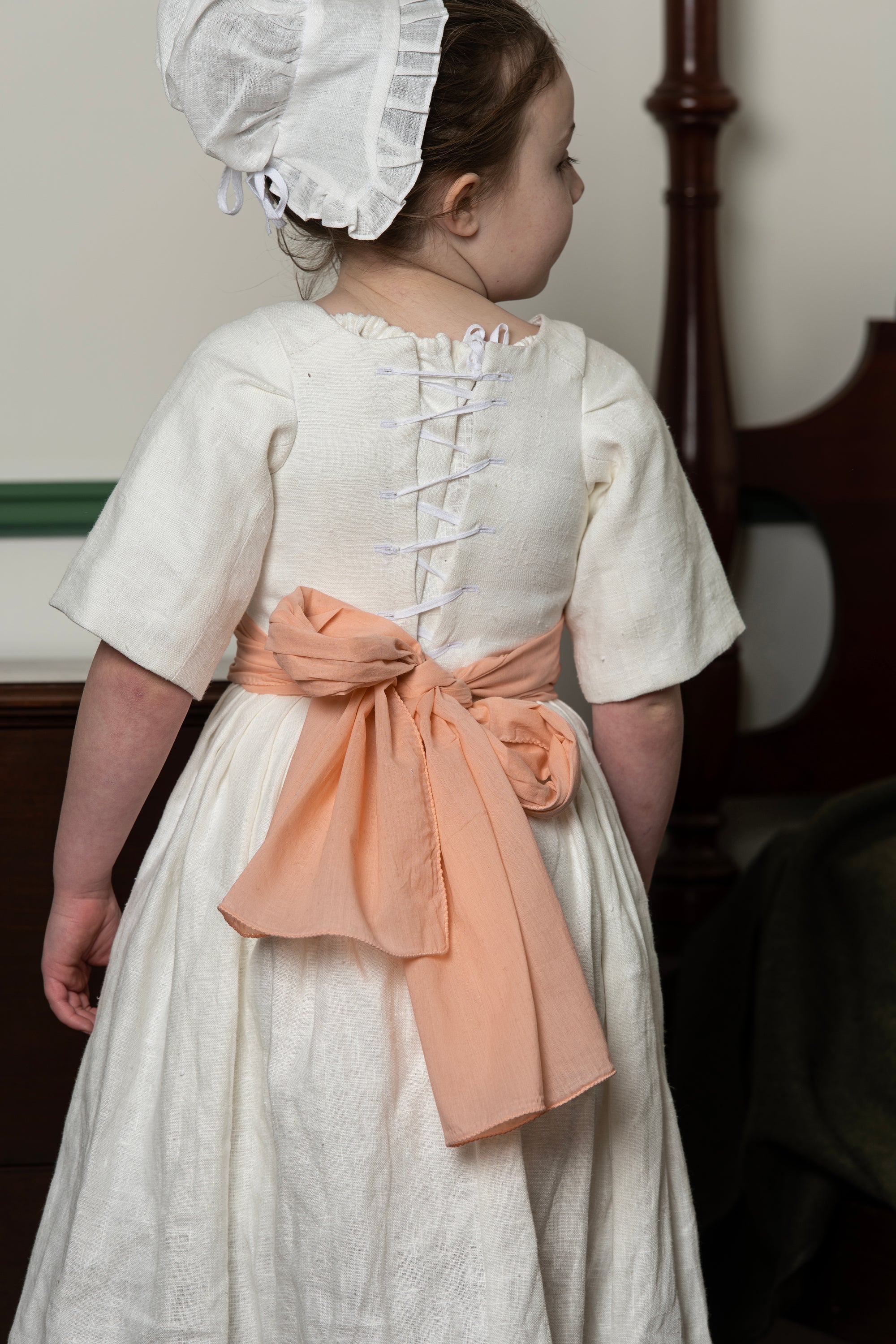 Girls Gown | White Linen